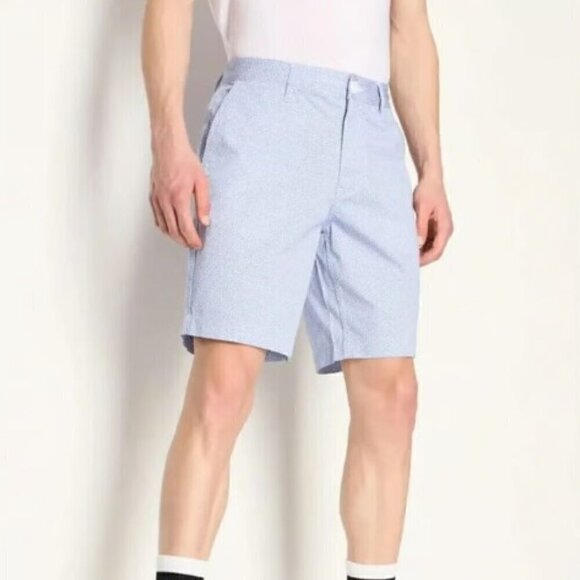 NWT Armani Exchange Mens 30 Waist Geo-Print Twill Blue & White‎ 9" Inseam Shorts - Picture 4 of 10
